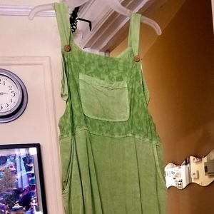 Green overall dress